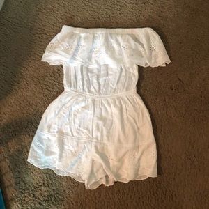 TOPSHOP white off the shoulder romper SIZE 6